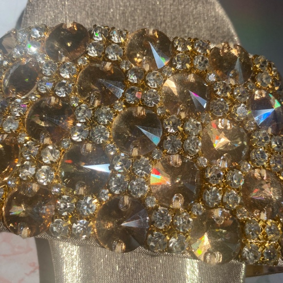 Gold Jeweled Slide Sandals, size 6-6.5 - Picture 6 of 9